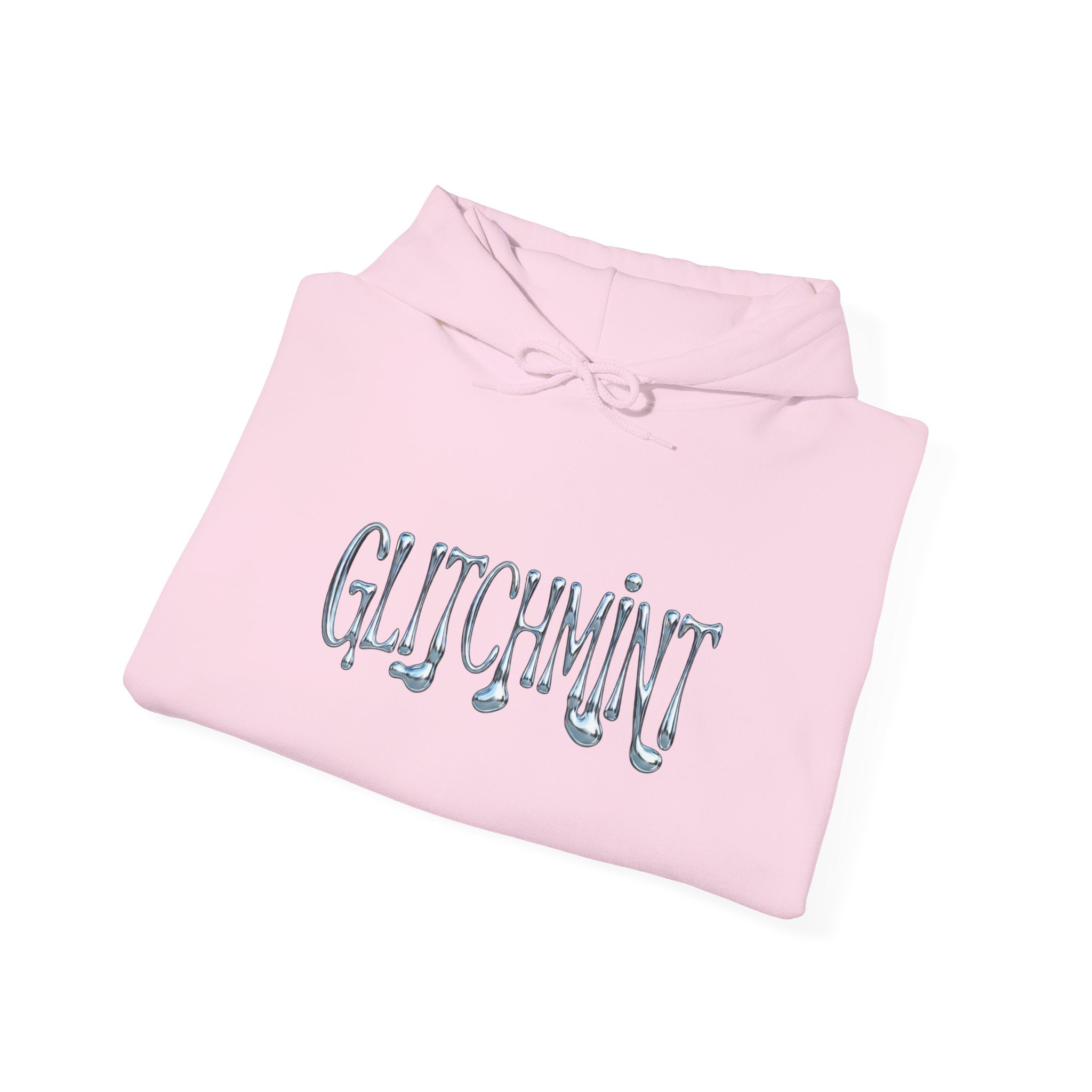 Retro-Futurist Chrome Liquid Logo Hoodie - Y2K Aesthetic