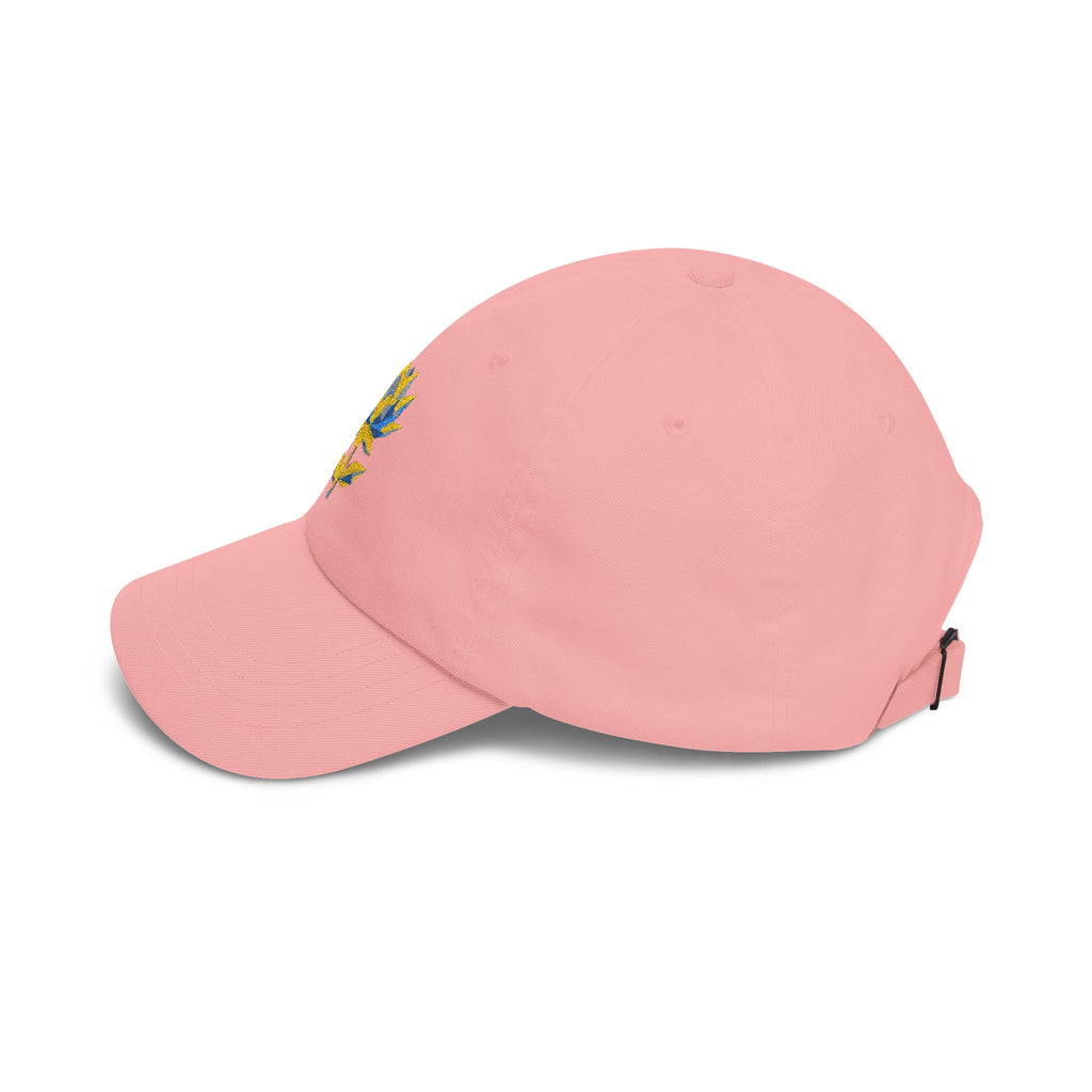 Embroidered Dad Hat - Low Poly Lotus Cyberpunk Aesthetic