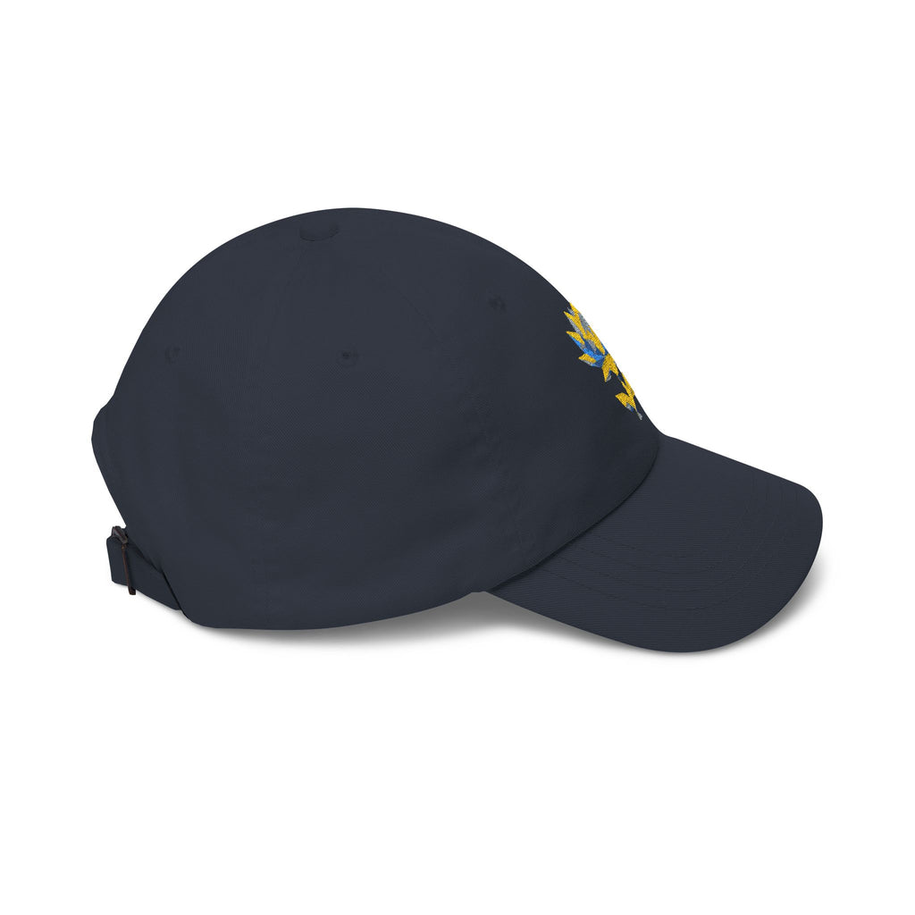 Embroidered Dad Hat - Low Poly Lotus Cyberpunk Aesthetic