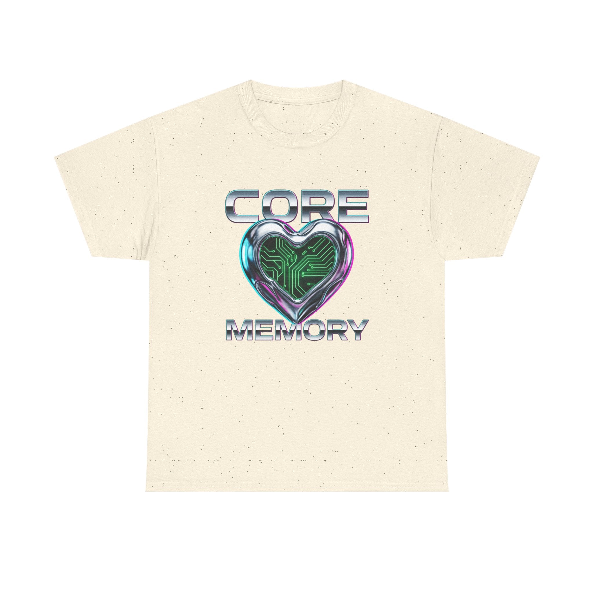 Chrome Memory Cache Cyber Heart Retro-Futurism Graphic Tee