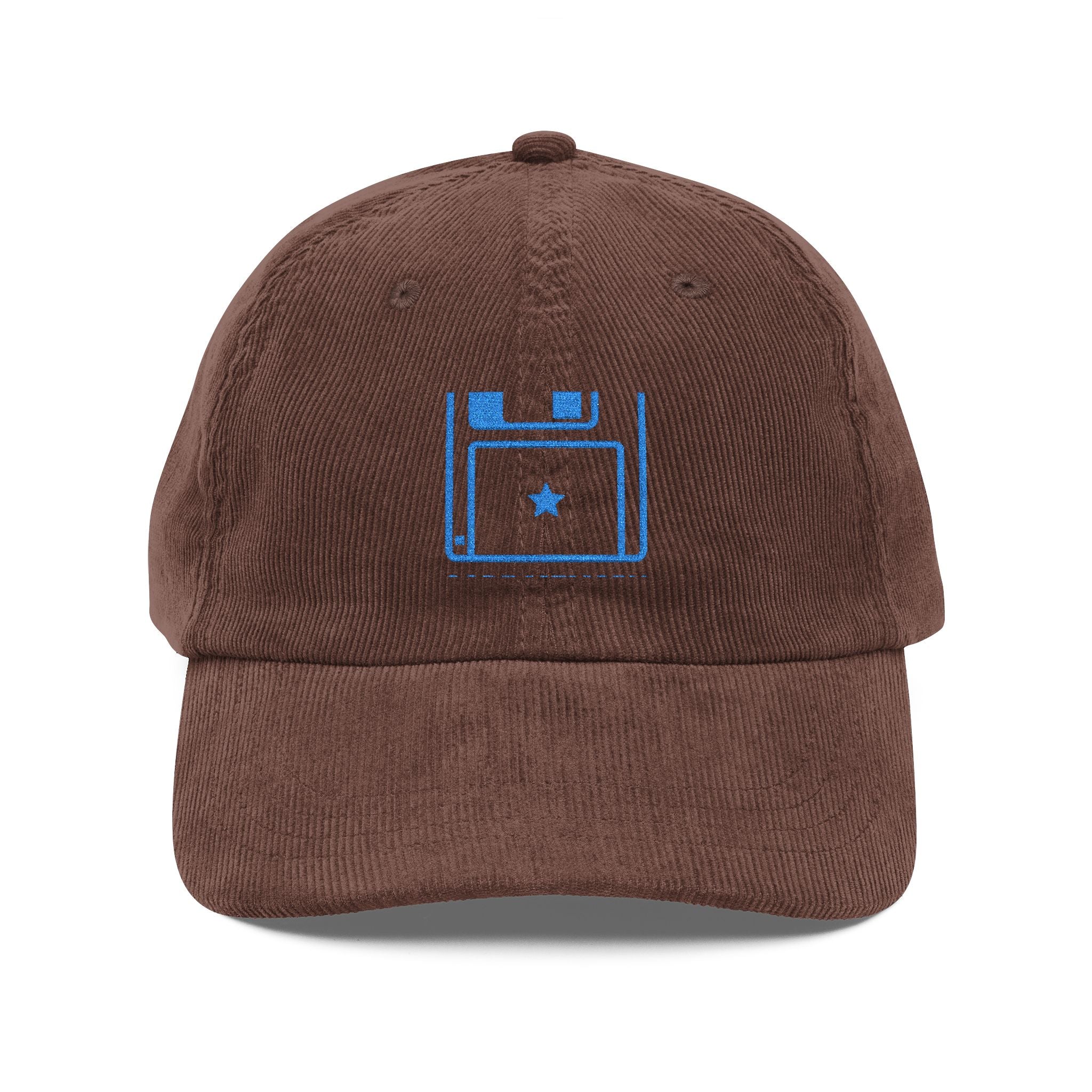 Floppy Disk Corduroy Hat Retro Tech Embroidered Cap
