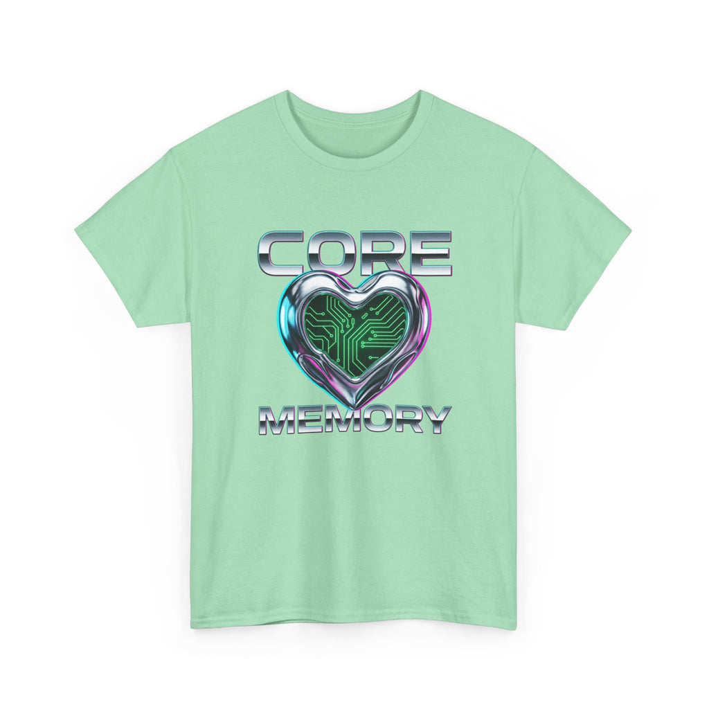 Chrome Memory Cache Cyber Heart Retro-Futurism Graphic Tee