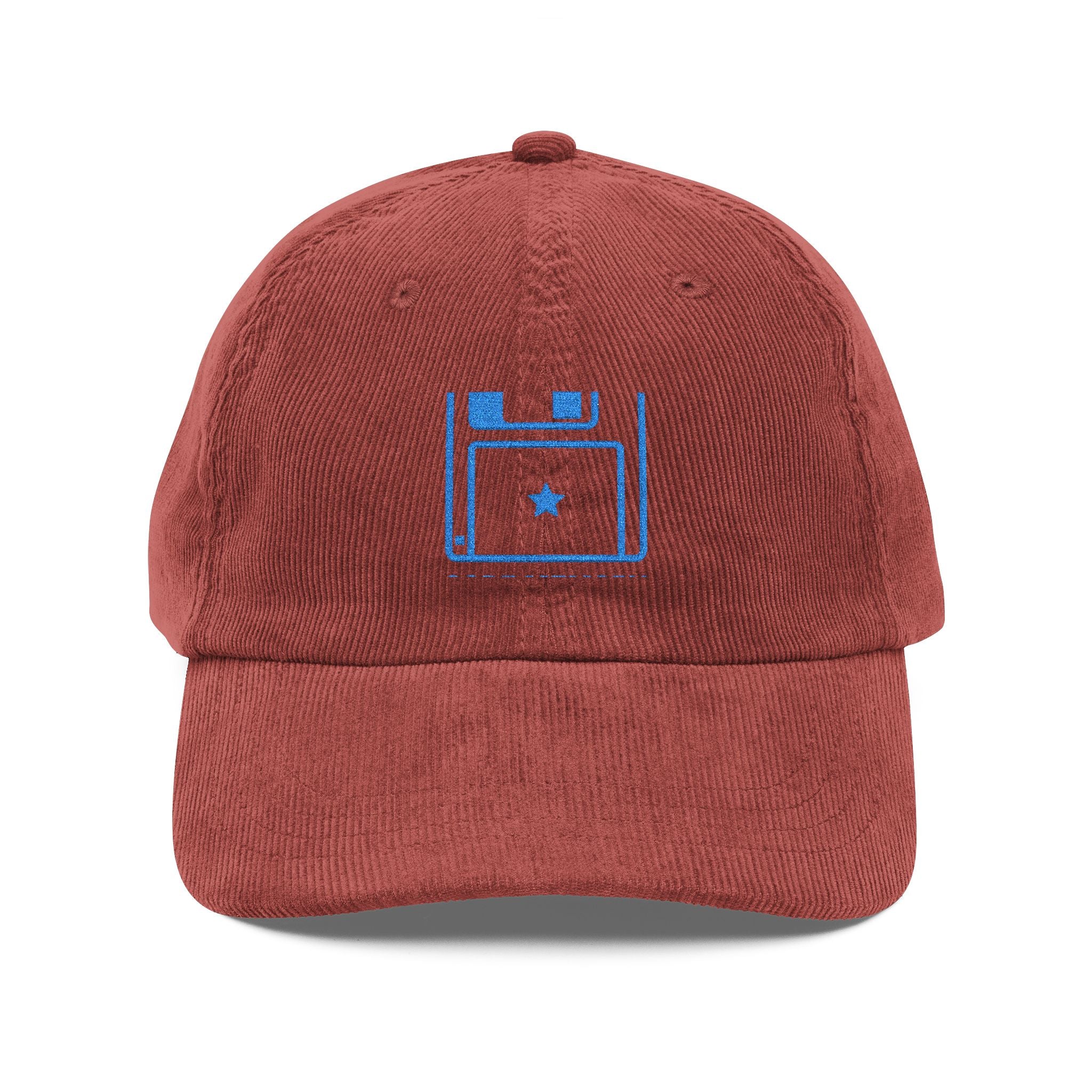 Floppy Disk Corduroy Hat Retro Tech Embroidered Cap