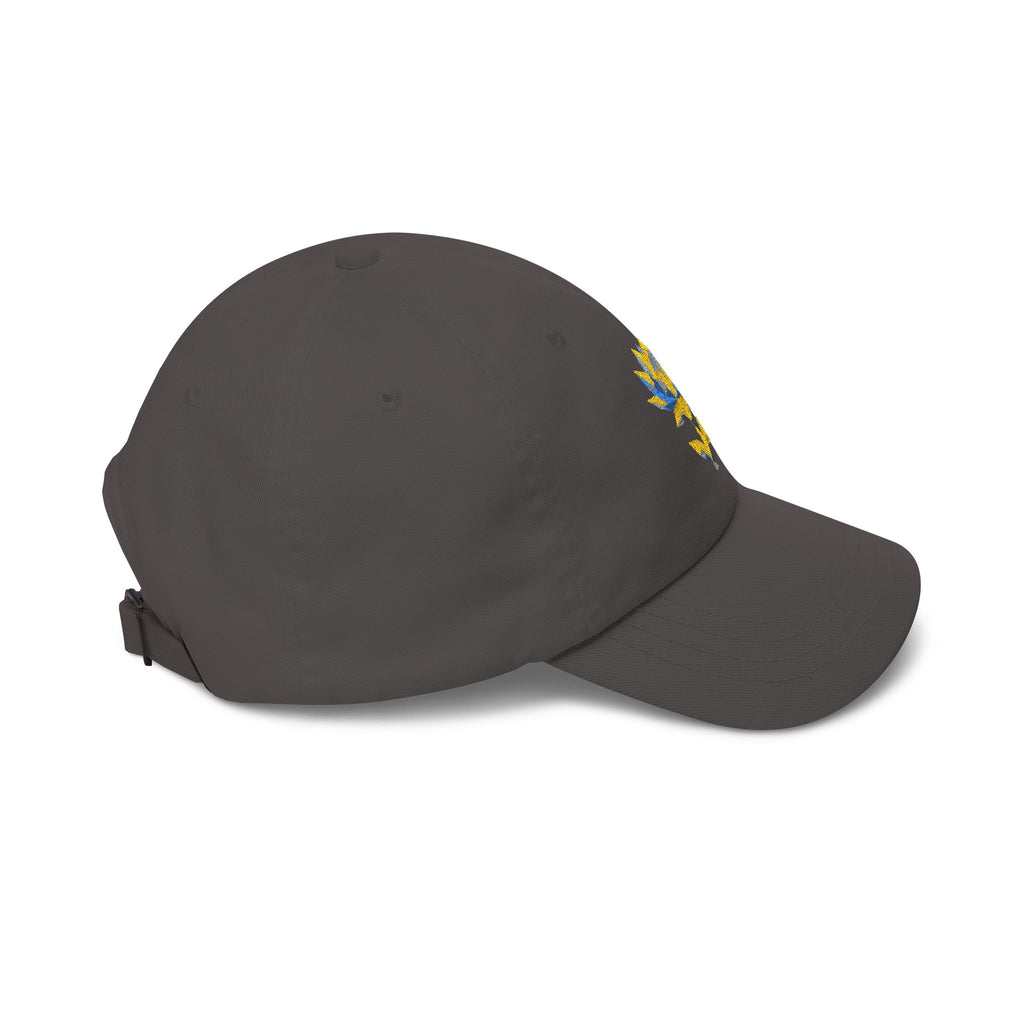 Embroidered Dad Hat - Low Poly Lotus Cyberpunk Aesthetic