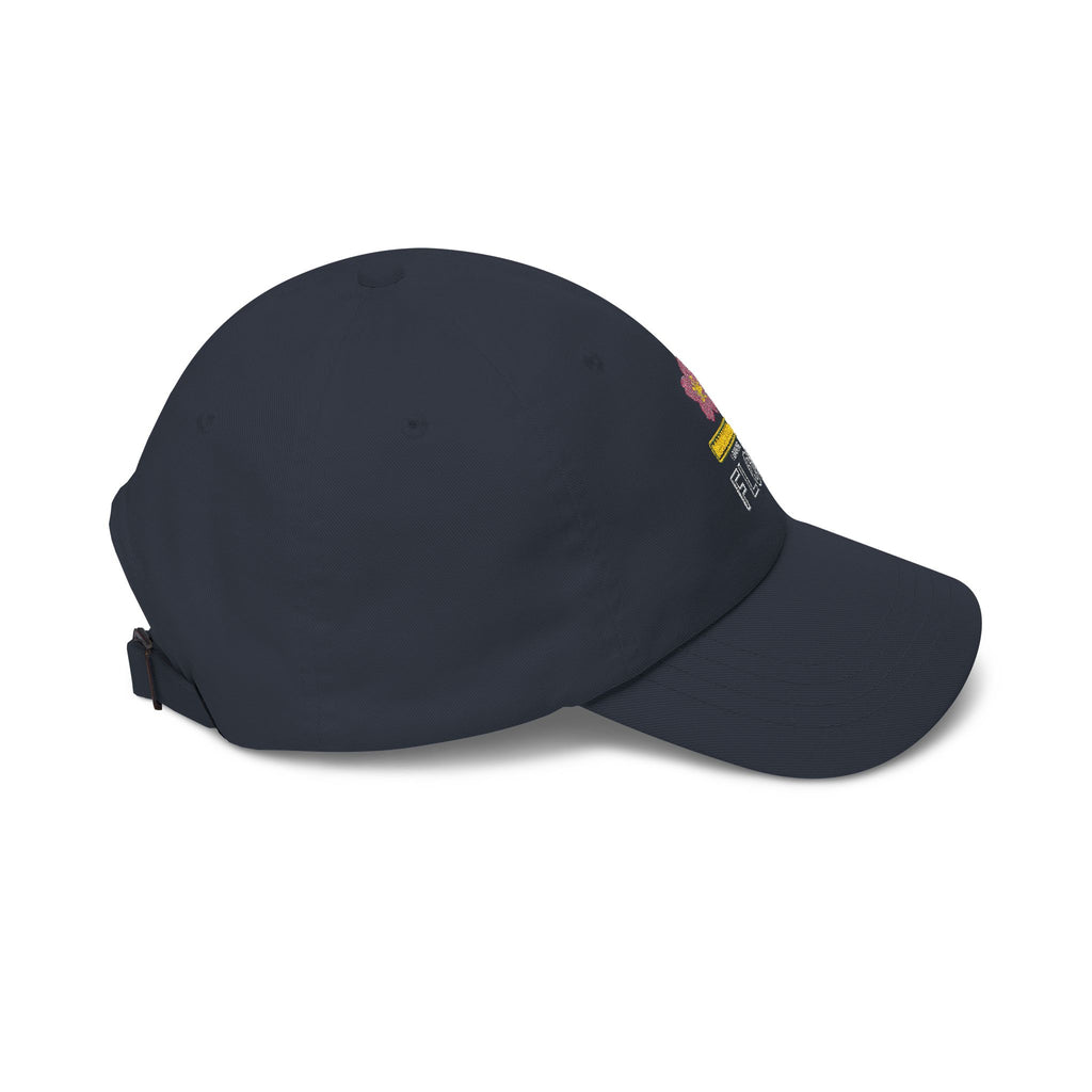 Cyber Sakura Embroidered Dad Hat - Retro-Futurism Y2K Tech Cap