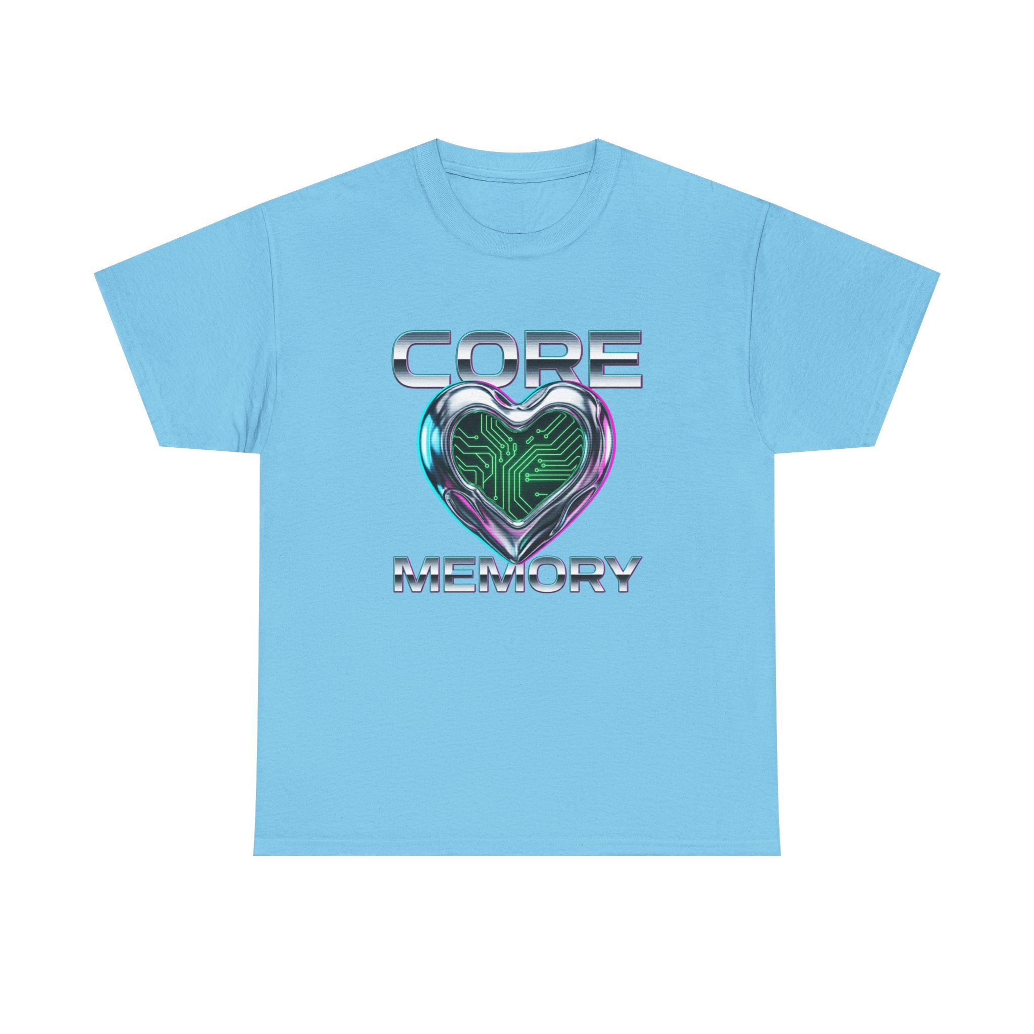 Chrome Memory Cache Cyber Heart Retro-Futurism Graphic Tee