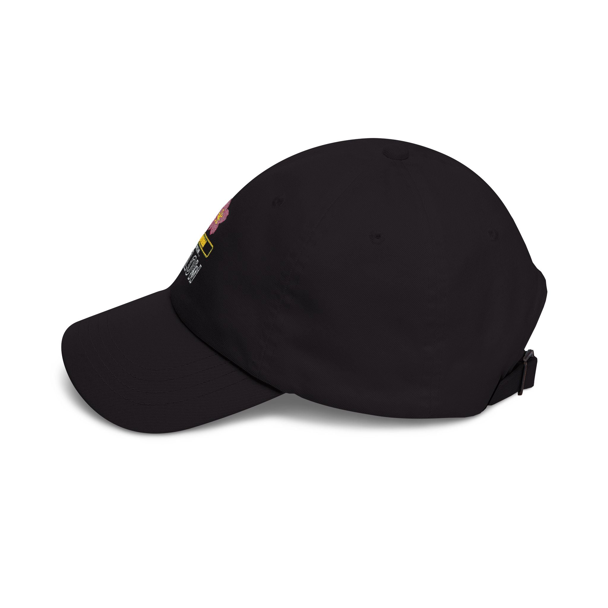 Cyber Sakura Embroidered Dad Hat - Retro-Futurism Y2K Tech Cap