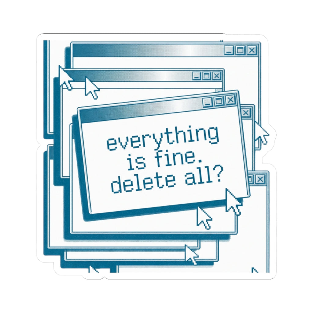 Nihilist Pop-Up Stack Sticker - Y2K Retro Tech Aesthetic