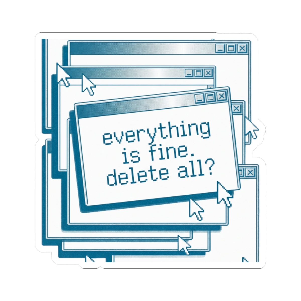 Nihilist Pop-Up Stack Sticker - Y2K Retro Tech Aesthetic