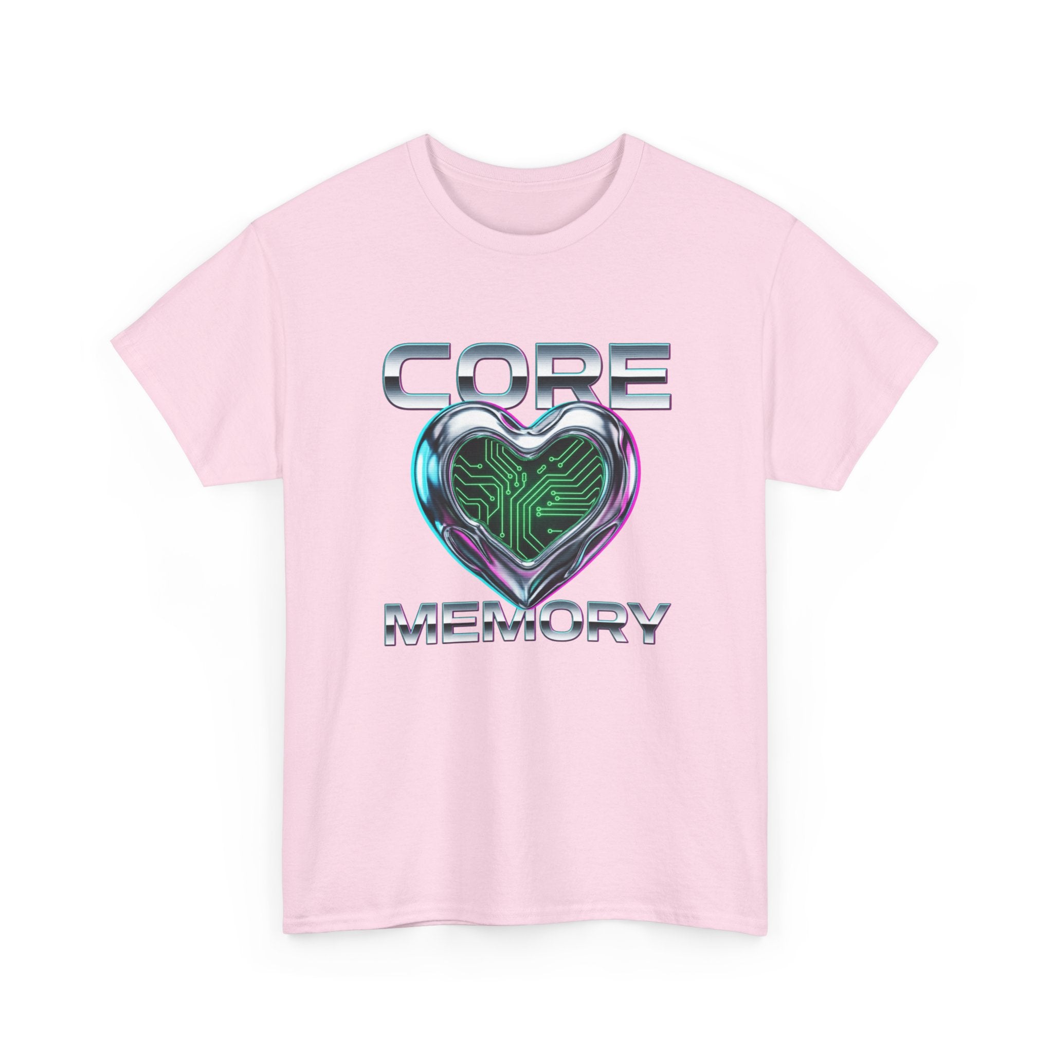 Chrome Memory Cache Cyber Heart Retro-Futurism Graphic Tee