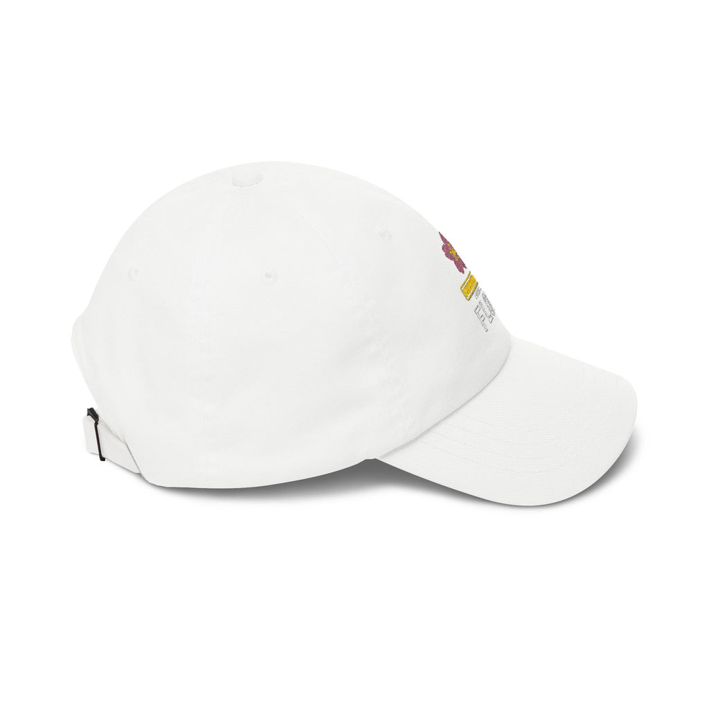 Cyber Sakura Embroidered Dad Hat - Retro-Futurism Y2K Tech Cap