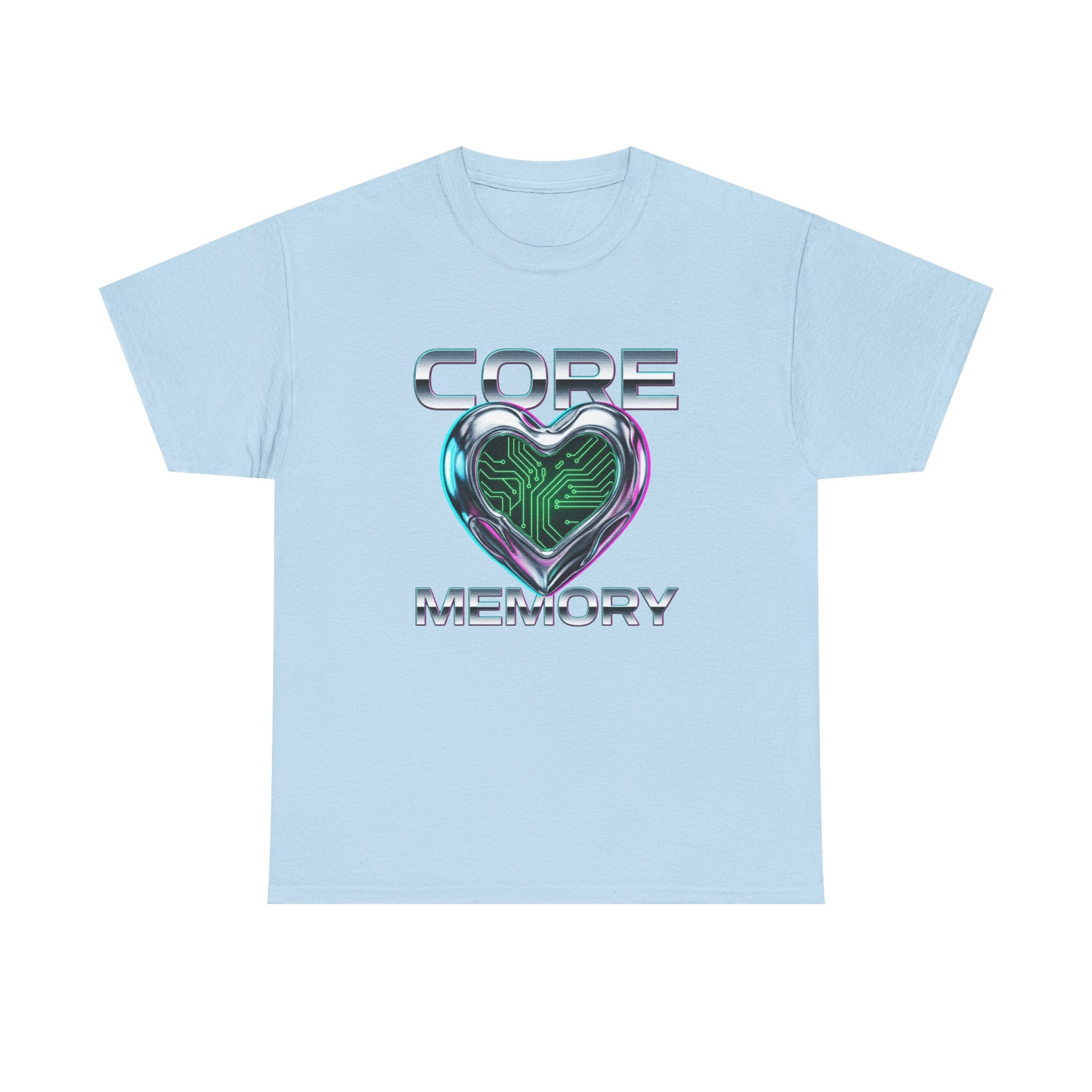 Chrome Memory Cache Cyber Heart Retro-Futurism Graphic Tee