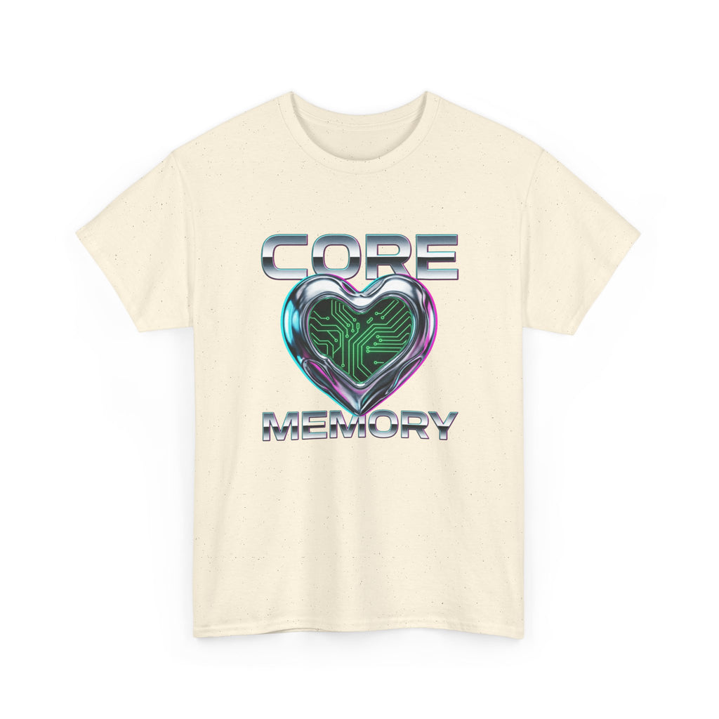 Chrome Memory Cache Cyber Heart Retro-Futurism Graphic Tee