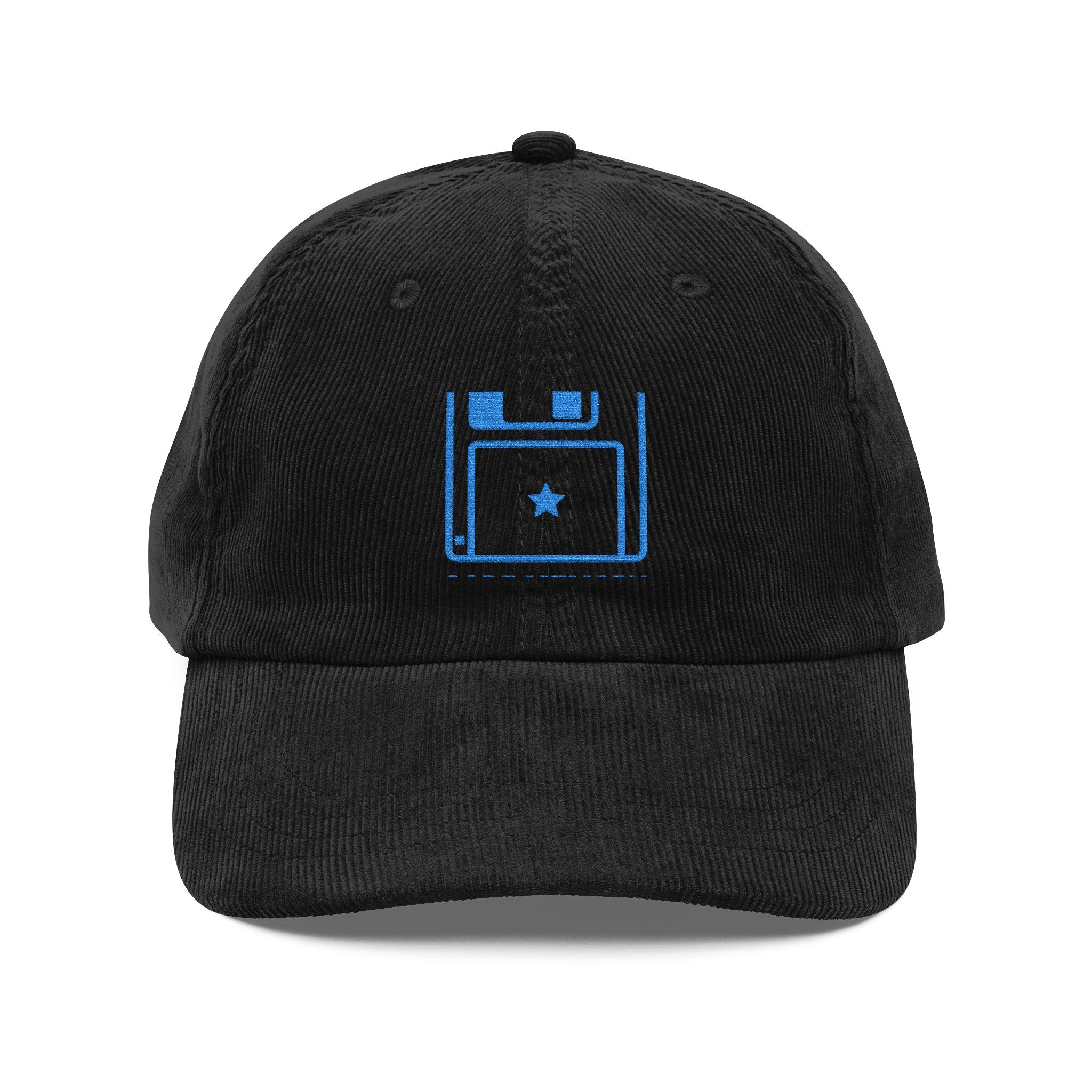 Floppy Disk Corduroy Hat Retro Tech Embroidered Cap