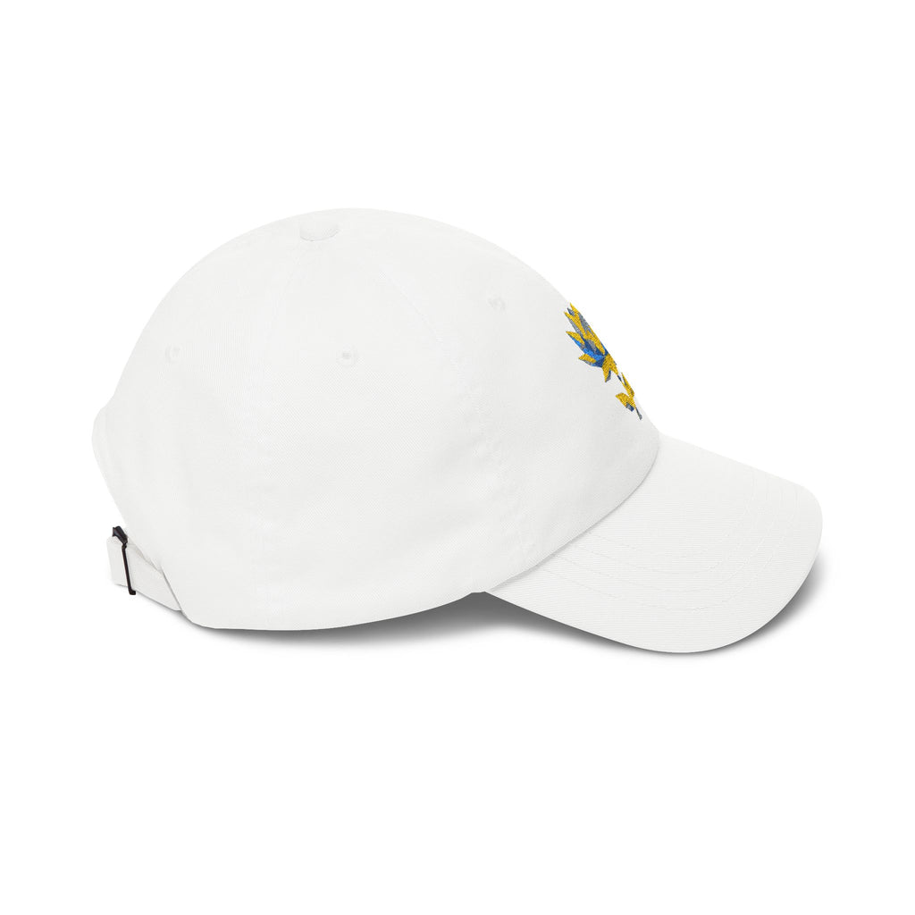 Embroidered Dad Hat - Low Poly Lotus Cyberpunk Aesthetic