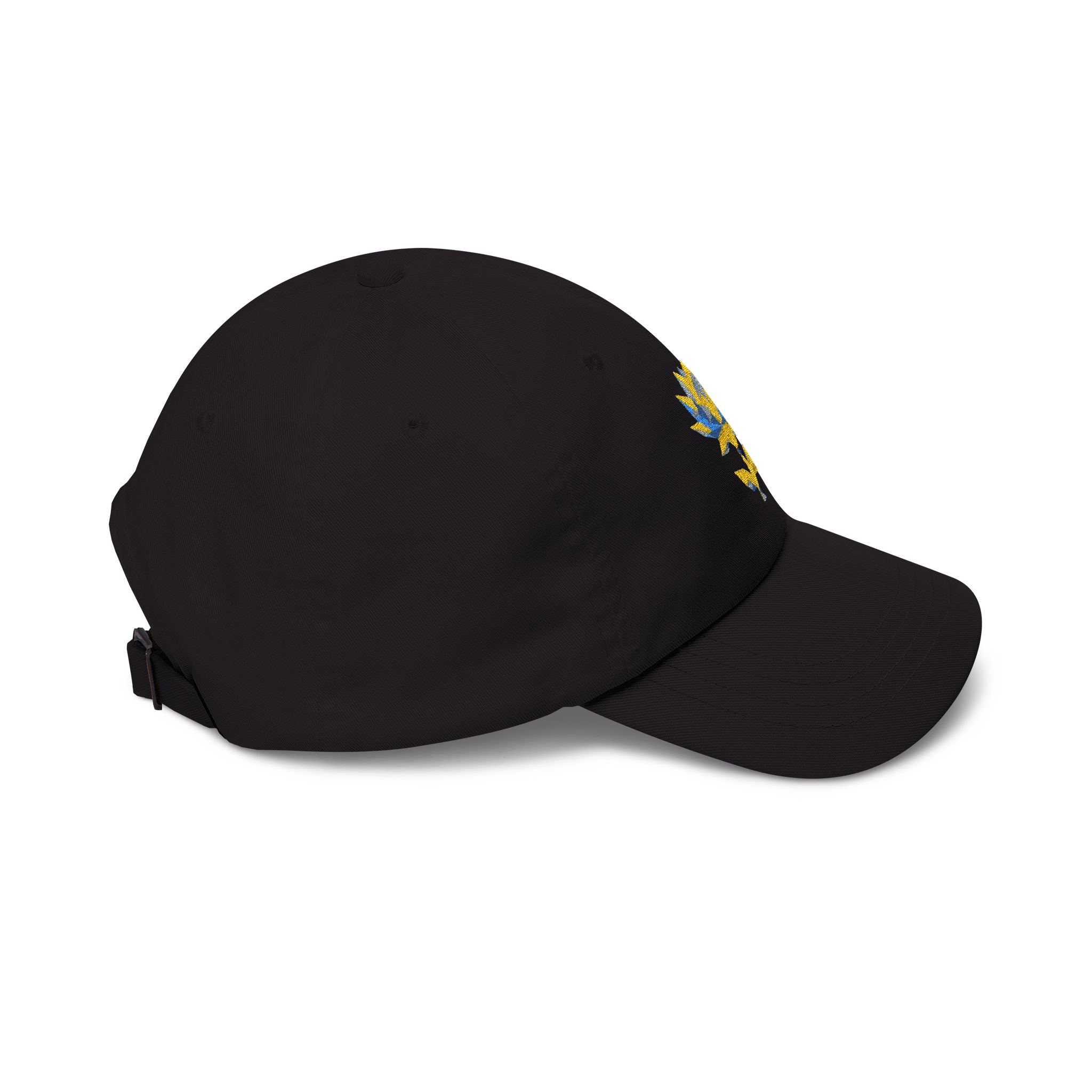 Embroidered Dad Hat - Low Poly Lotus Cyberpunk Aesthetic