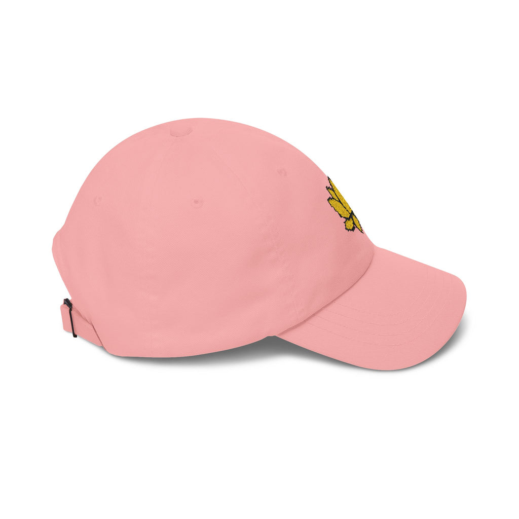 Embroidered Pixel Lotus Dad Hat | Minimalist Y2K Tech Cap