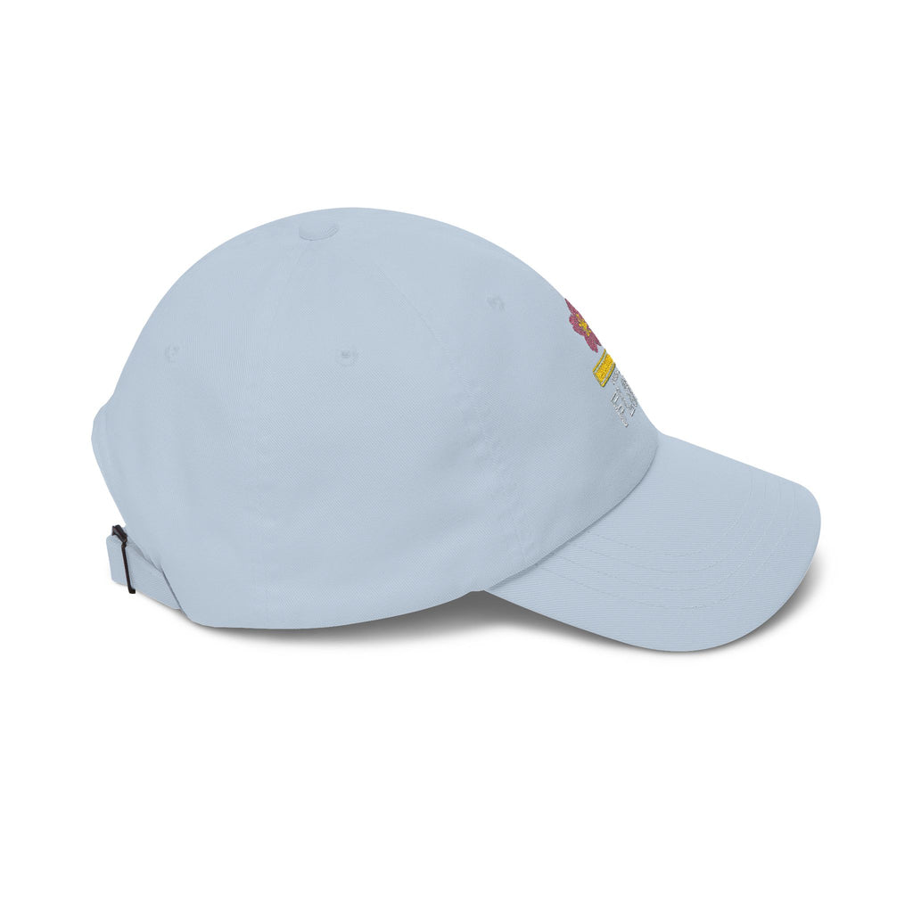 Cyber Sakura Embroidered Dad Hat - Retro-Futurism Y2K Tech Cap