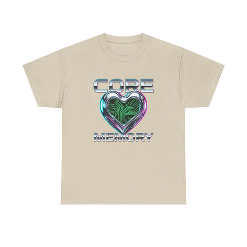 Chrome Memory Cache Cyber Heart Retro-Futurism Graphic Tee