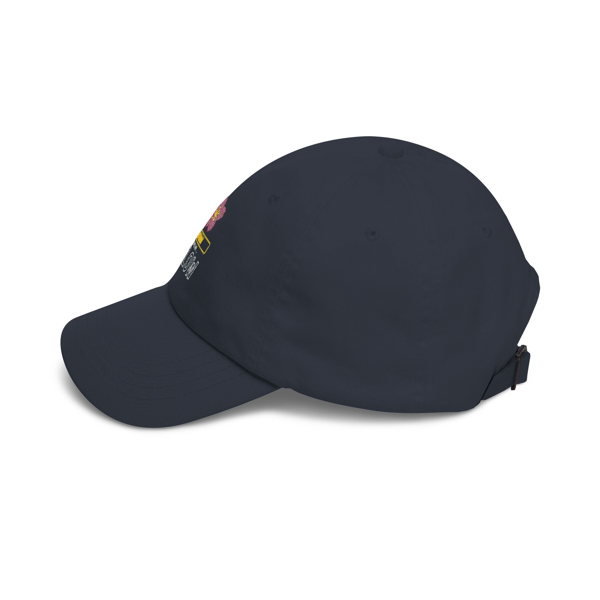 Cyber Sakura Embroidered Dad Hat - Retro-Futurism Y2K Tech Cap