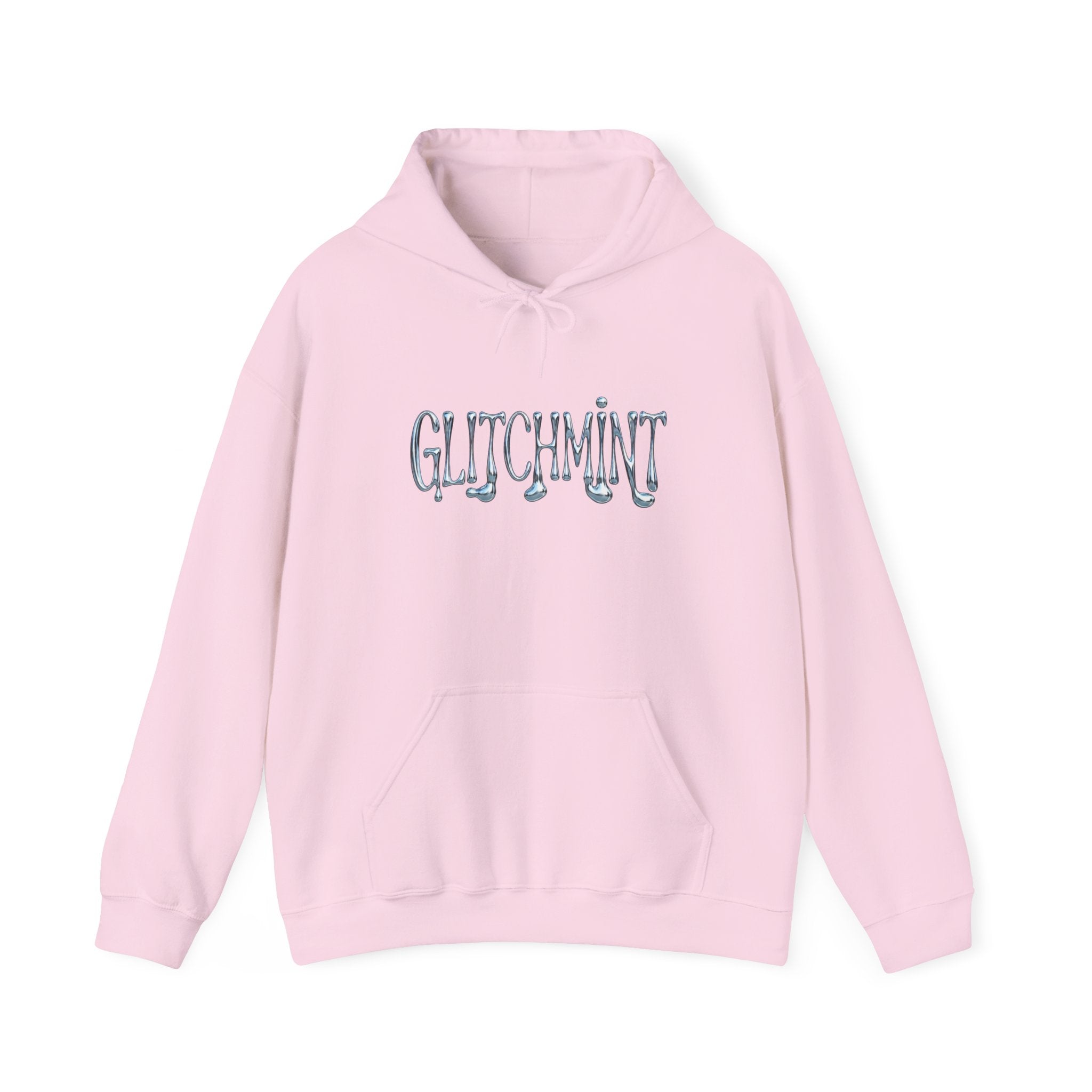 Retro-Futurist Chrome Liquid Logo Hoodie - Y2K Aesthetic