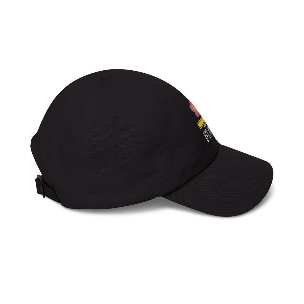 Cyber Sakura Embroidered Dad Hat - Retro-Futurism Y2K Tech Cap