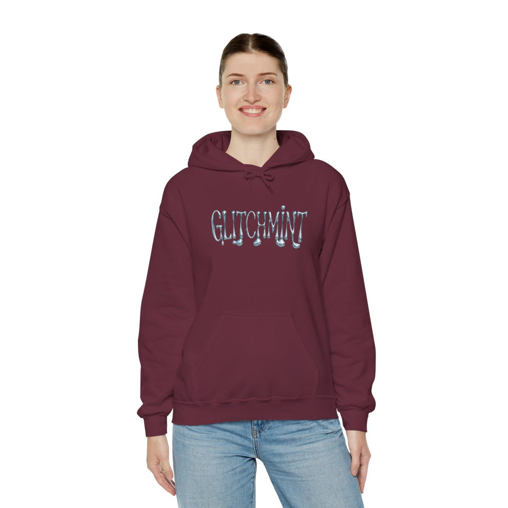 Retro-Futurist Chrome Liquid Logo Hoodie - Y2K Aesthetic