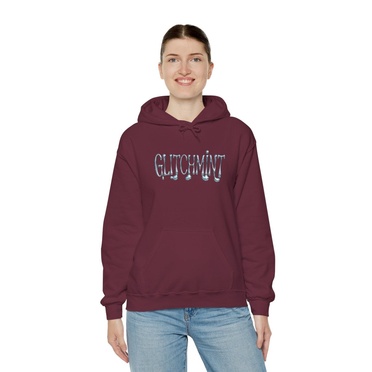 Retro-Futurist Chrome Liquid Logo Hoodie - Y2K Aesthetic