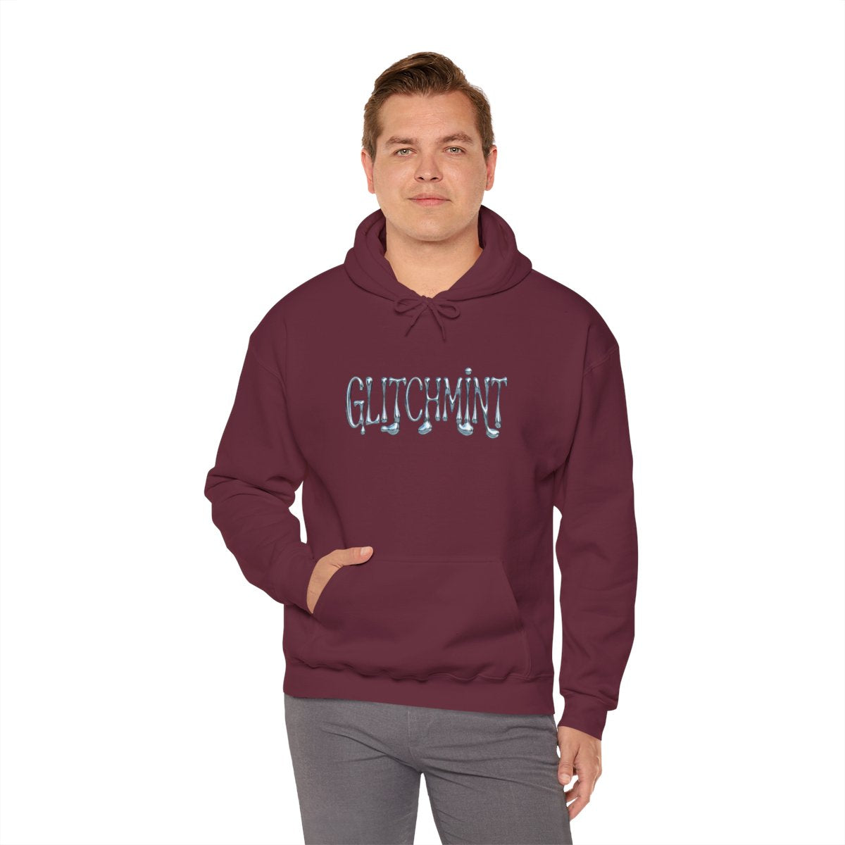 Retro-Futurist Chrome Liquid Logo Hoodie - Y2K Aesthetic