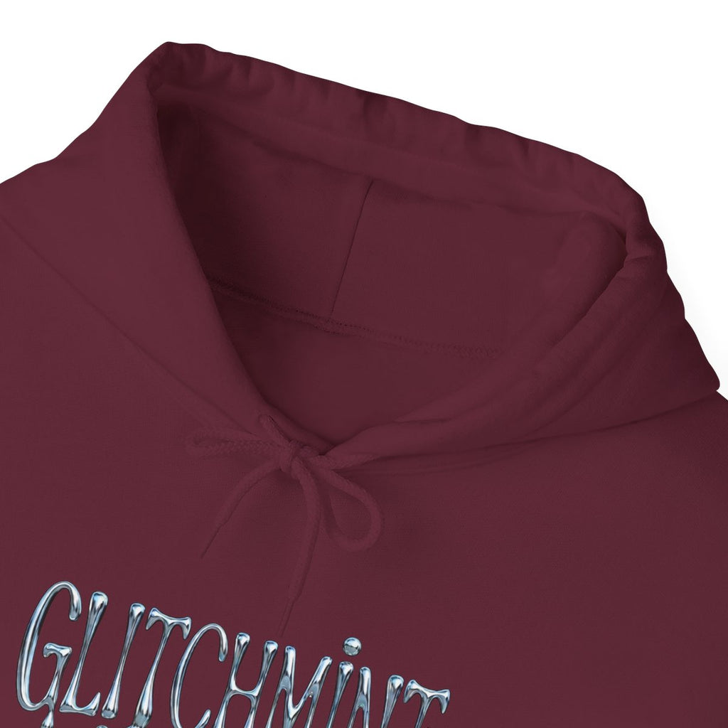 Retro-Futurist Chrome Liquid Logo Hoodie - Y2K Aesthetic