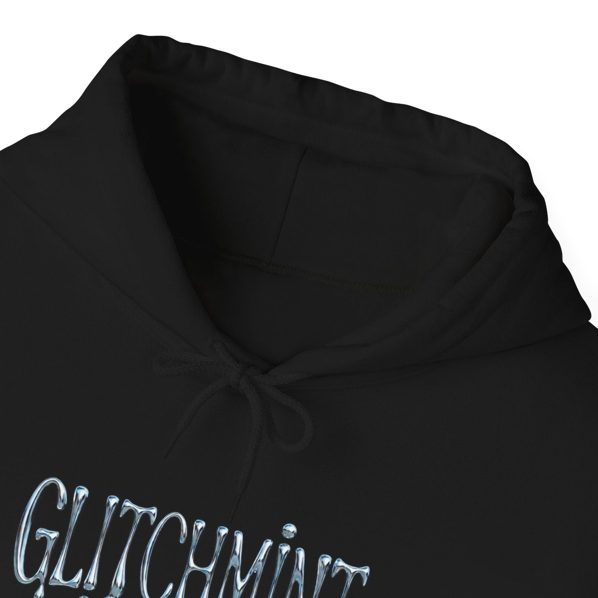 Retro-Futurist Chrome Liquid Logo Hoodie - Y2K Aesthetic