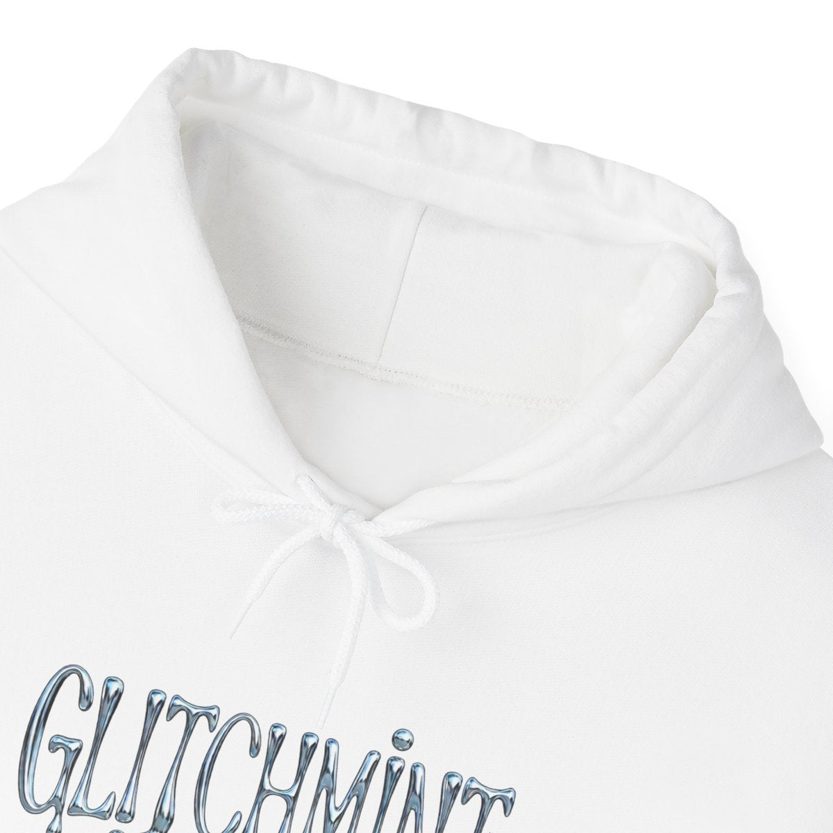 Retro-Futurist Chrome Liquid Logo Hoodie - Y2K Aesthetic